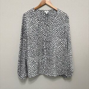 J. Crew Factory Monochrome Dot Blouse